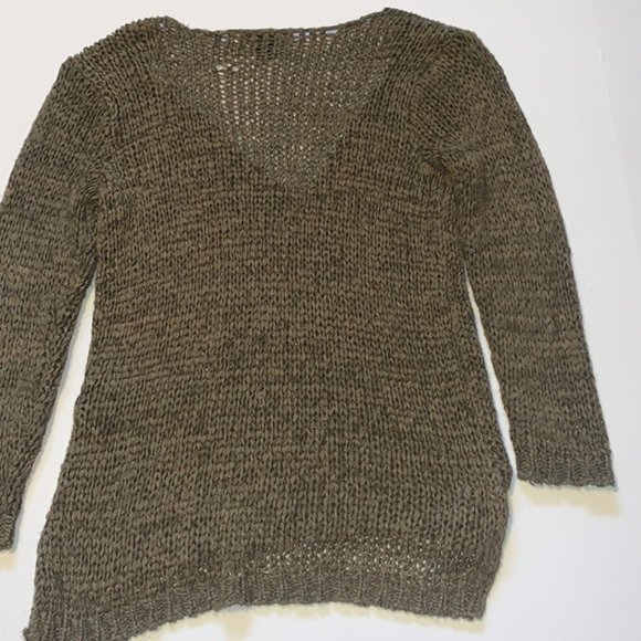 H&M Green Loose Chunky Knit Sweater - Women’s Size Small - Picture 7 of 8